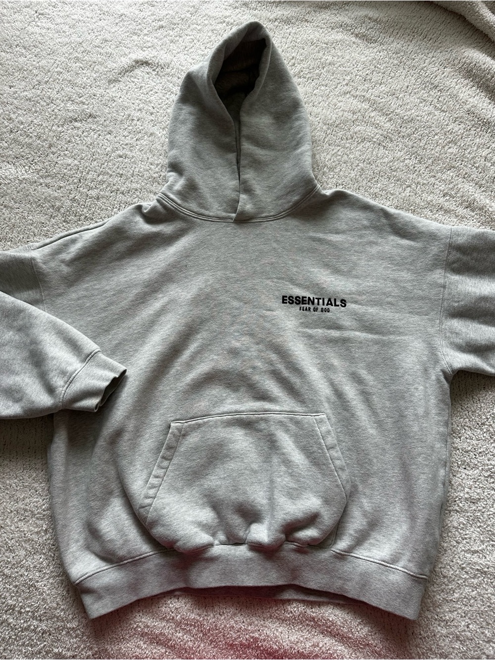 ESSENTIALS Light Gray Logo Pullover Hoodie